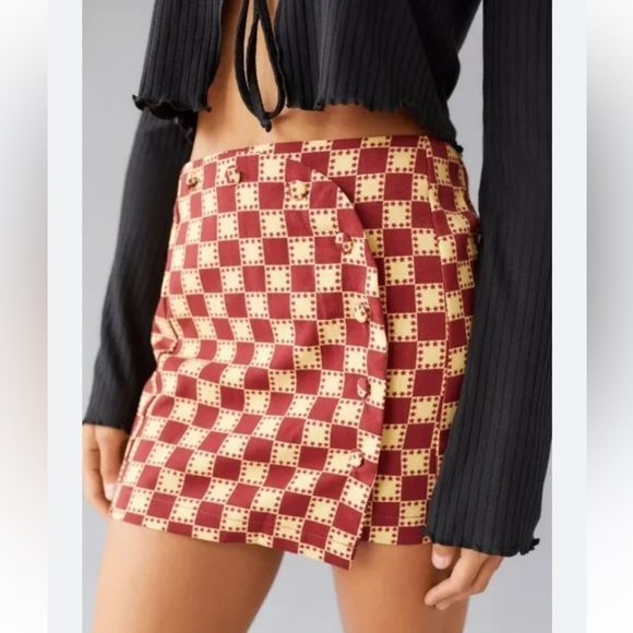 Urban Outfitters Dresses & Skirts - NWNT Urban Outfitters Jagger Button-Front Mini Skirt Red Medium